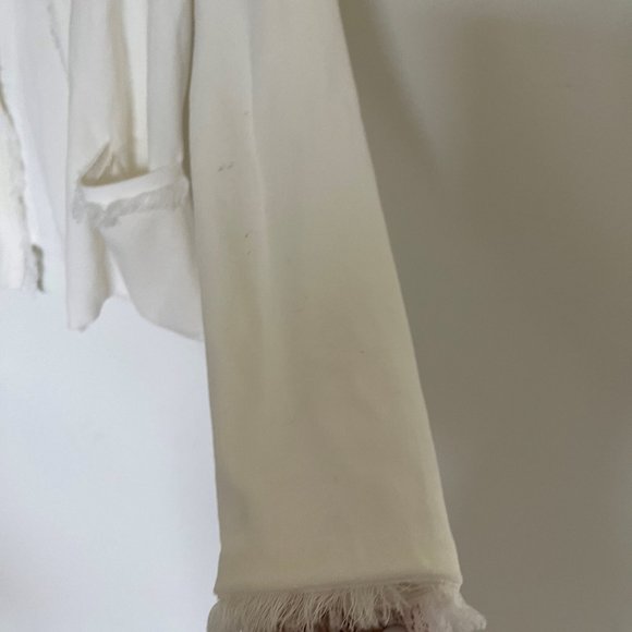 J. McLaughlin Womens Small 100% Cotton Cardigan with Fringe Trim - Picture 4 of 7